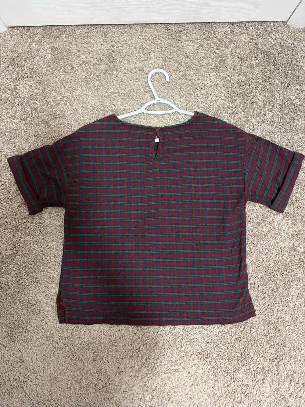 Madewell Dark Burgundy Plaid Short-Sleeve Crewneck Tee - Picture 3 of 6